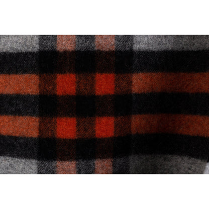 Ugg 100% Wool Scarf Dark Grey and Coffee Check-Scarves-PEROZ Accessories