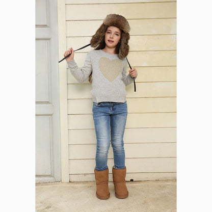 Ugg Kids Vintage Rodeo Leather Rabbit Fur Aviator Hat-Hats-PEROZ Accessories