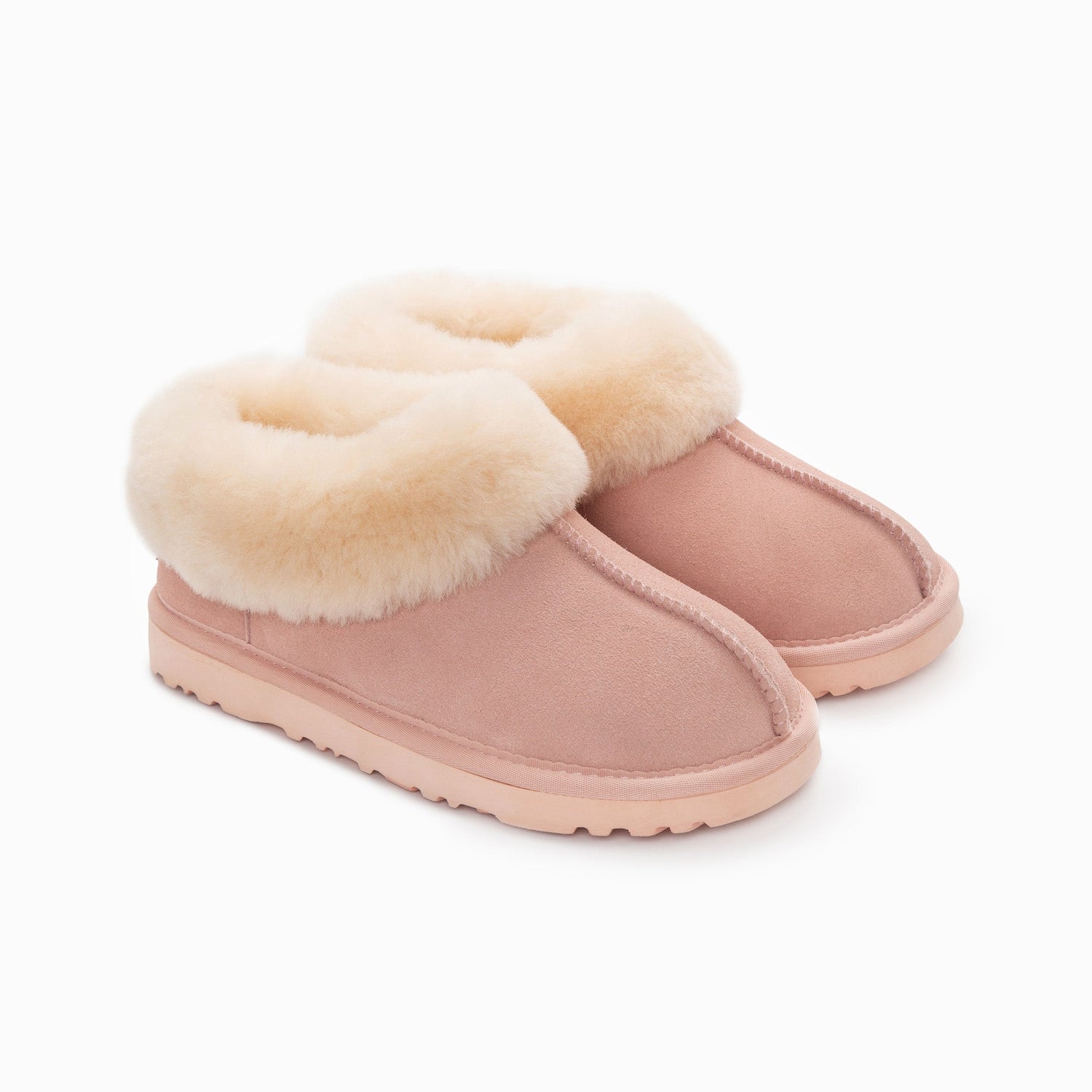 Ugg Slippers Collar Unisex Premium Sheepskin Slippers Suede-Slippers-PEROZ Accessories
