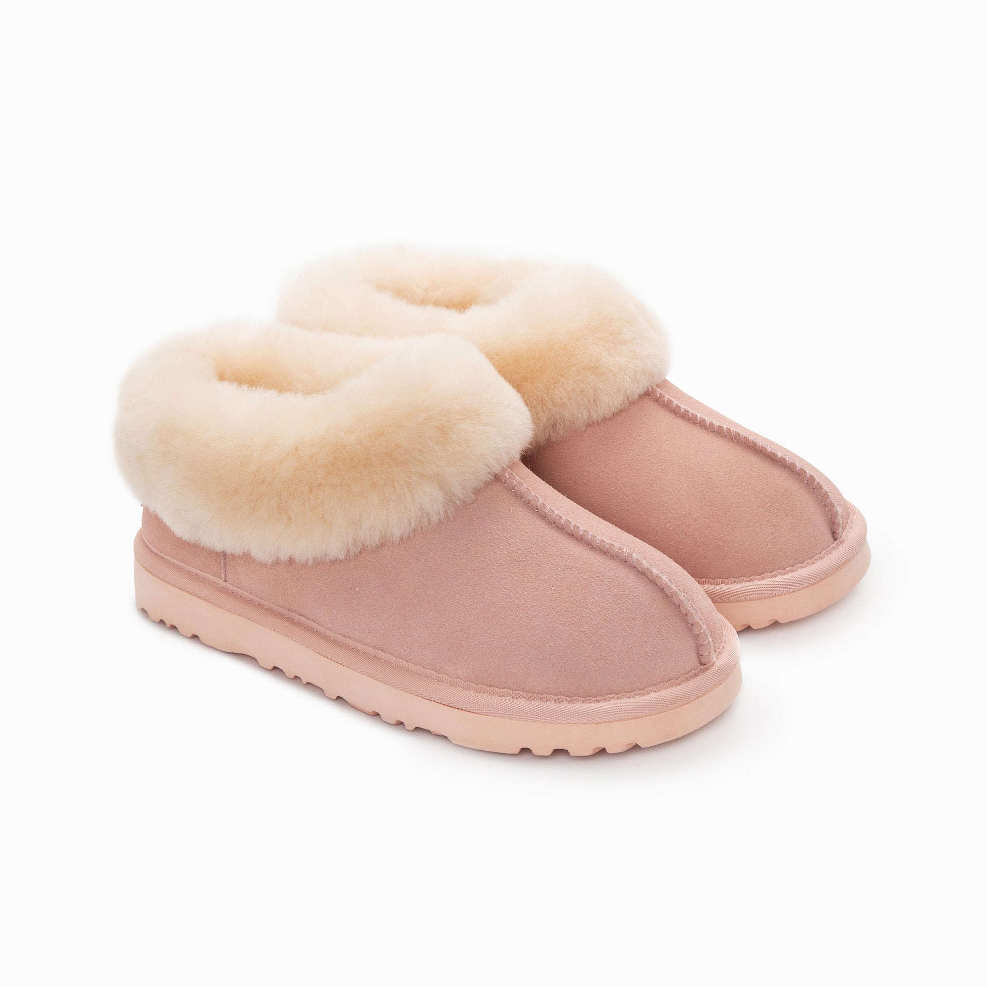 Ugg Slippers Collar Unisex Premium Sheepskin Slippers Suede-Slippers-PEROZ Accessories