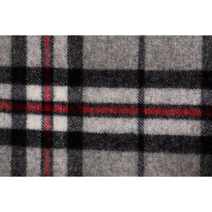 Ugg 100% Wool Scarf Ash Grey and Black Check-Scarves-PEROZ Accessories