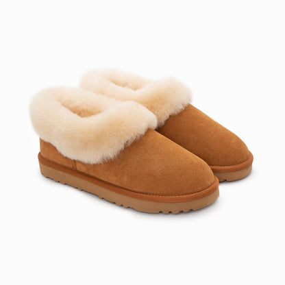 Ugg Slippers Avery Unisex Premium Sheepskin Slippers Suede-Slippers-PEROZ Accessories