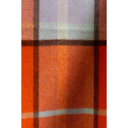 Ugg 100% Wool Scarf Maroon and Light Grey Check-Scarves-PEROZ Accessories