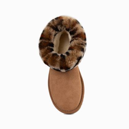 Ugg Classic Fluff Mini Boots (Leopard Print)(Water Resistant)-Boots-PEROZ Accessories