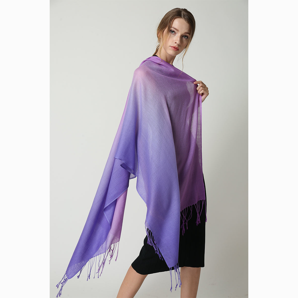Ugg 100% Merino Wool Tie Dye Scarf Purple and Lavanda-Scarves-PEROZ Accessories