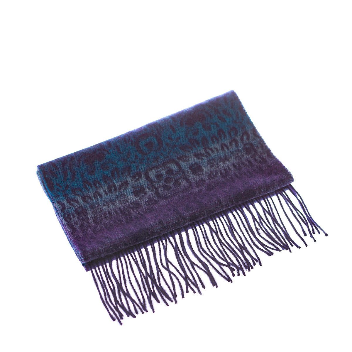 Ugg Cashmere &amp; Wool Scarf Purple and Blue-Scarves-PEROZ Accessories