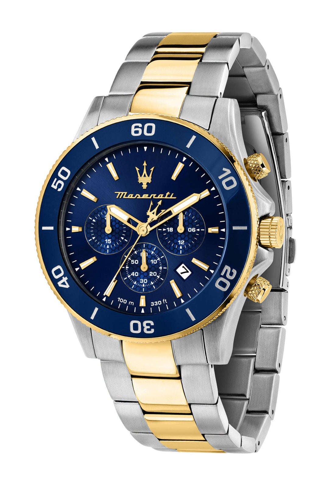 Maserati Competizione 43mm Blue Dial Two Tone Stainless Steel Strap Watch-PEROZ Accessories