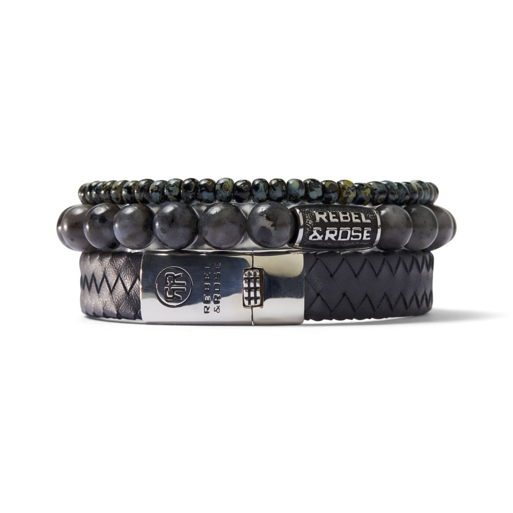 Rebel and Rose Glass Rocks Black Leopard 4mm Bracelet-PEROZ Accessories