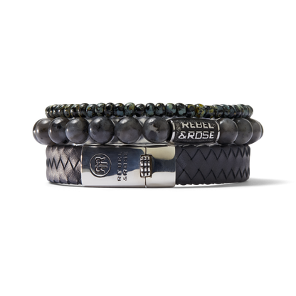 Rebel and Rose Glass Rocks Black Leopard 4mm Bracelet-PEROZ Accessories