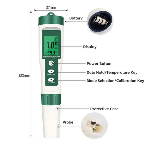 7 in 1 PH Meter Water Quality Monitor Tester Pen and one Bestway Surface Skimmer-Home &amp; Garden > Pool &amp; Accessories > Pool Sweeps &amp; Vacuums-PEROZ Accessories