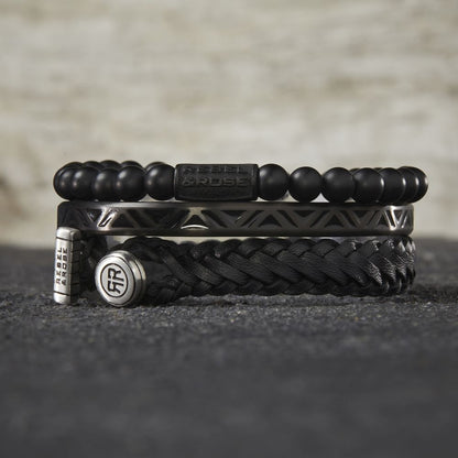 Rebel and Rose Mad Panther - All-Black 6mm Bracelet-PEROZ Accessories