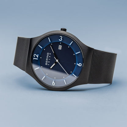 Bering Solar Brushed Black Mesh Watch-PEROZ Accessories