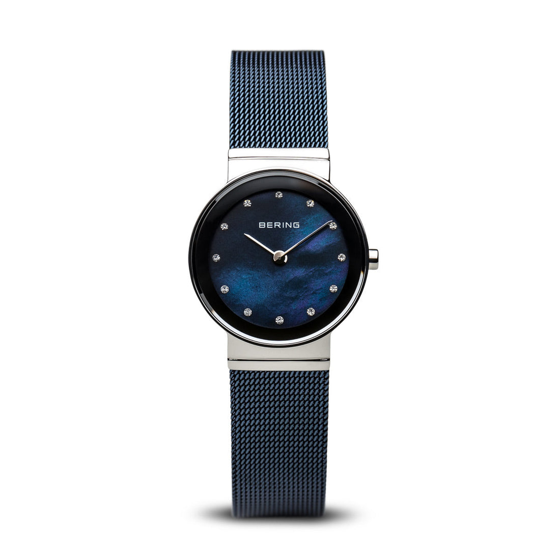 Bering Classic Polished Silver Blue Mesh Watch-PEROZ Accessories