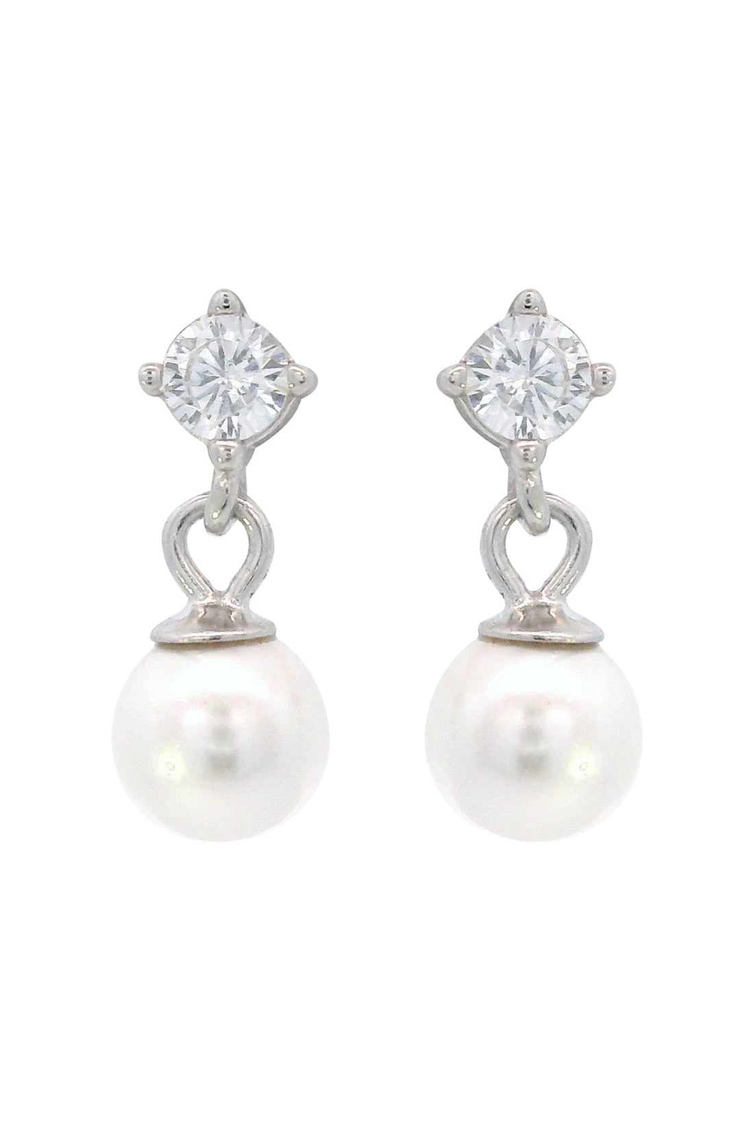 ADAGIO TOUCH OF SPARKLE DANGLE DROP PEARL EARRINGS SILVER-PEROZ Accessories