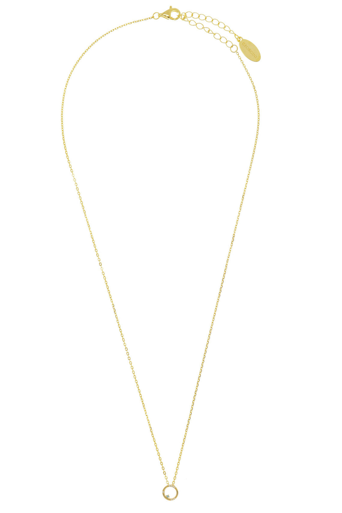 OPAL GLOW BLUE CREATED OPAL CIRCLE PENDANT GOLD-PEROZ Accessories
