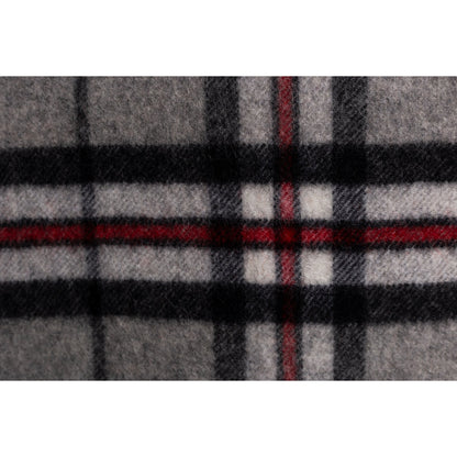 Ugg 100% Wool Scarf Ash Grey and Black Check-Scarves-PEROZ Accessories