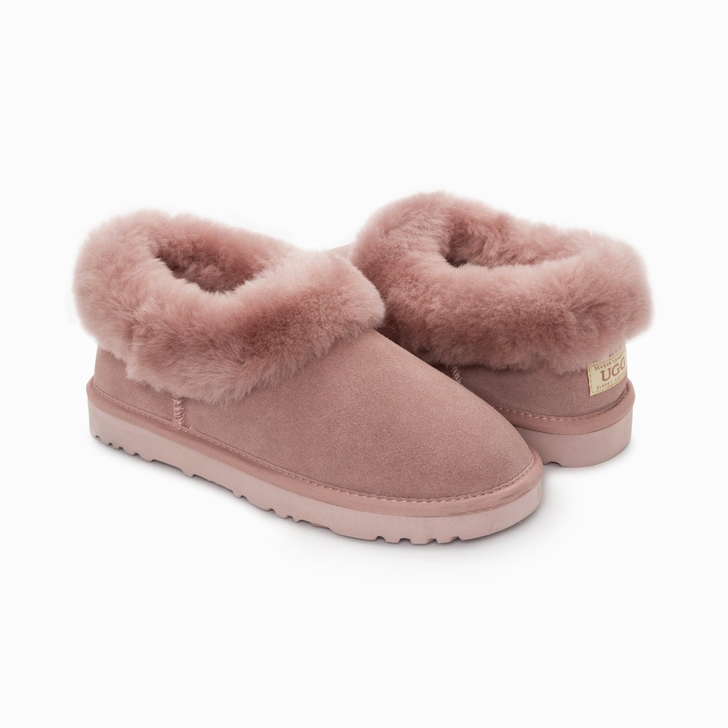 Ugg Slippers Avery Unisex Premium Sheepskin Slippers Suede-Slippers-PEROZ Accessories