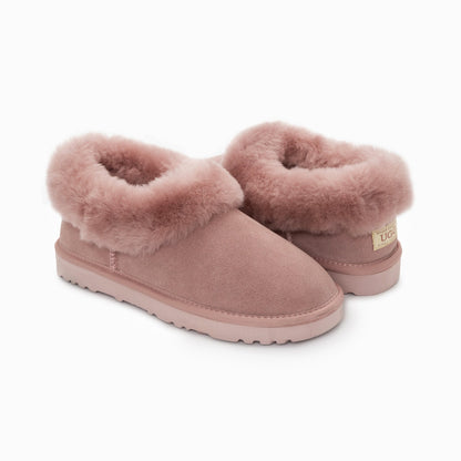 Ugg Slippers Avery Unisex Premium Sheepskin Slippers Suede-Slippers-PEROZ Accessories