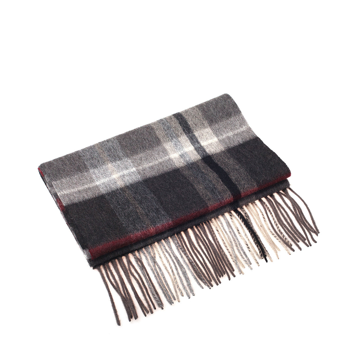 Ugg Cashmere &amp; Wool Scarf Grey and Camel (Check)-Scarves-PEROZ Accessories