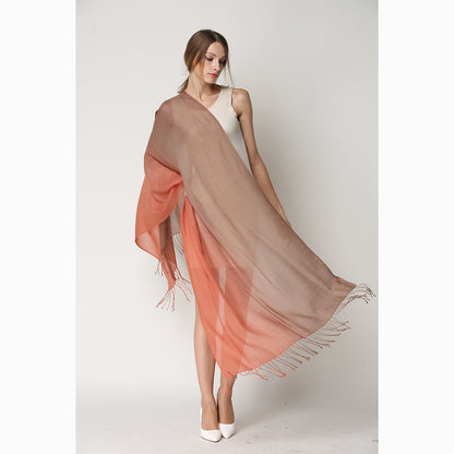 Ugg 100% Merino Wool Tie Dye Scarf Coral and Haze-Scarves-PEROZ Accessories