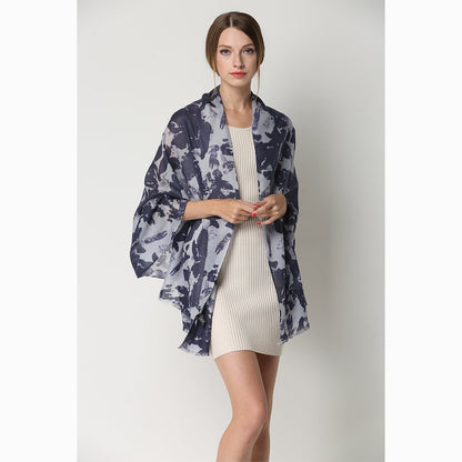 Ugg 100% Australian Merino Wool Scarf White and Grey-Scarves-PEROZ Accessories