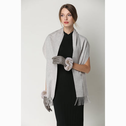 Ugg 100% Wool Scarf Grey-Scarves-PEROZ Accessories