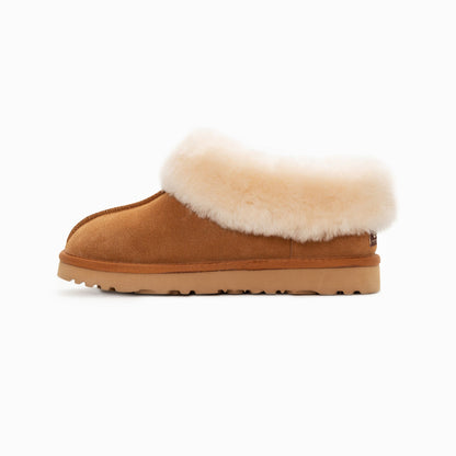 Ugg Slippers Collar Unisex Premium Sheepskin Slippers Suede-Slippers-PEROZ Accessories