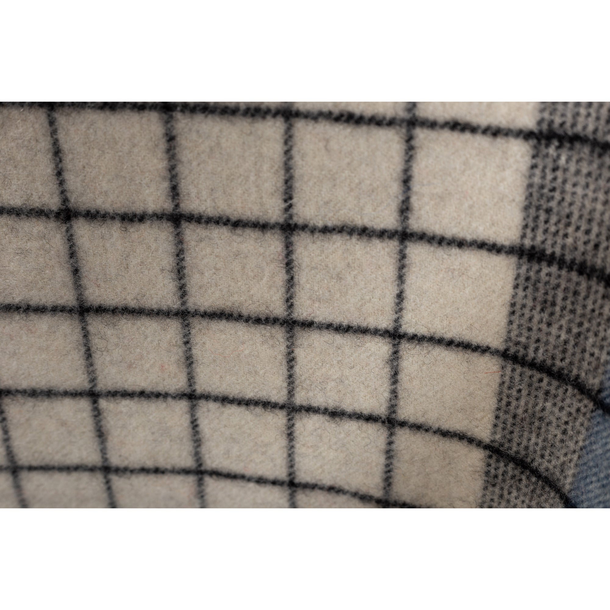 Ugg 100% Wool Scarf Ivory and Orange Blue Check-Scarves-PEROZ Accessories