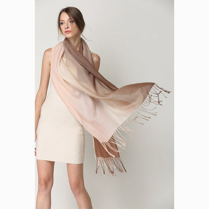 Ugg 100% Merino Wool Tie Dye Scarf Pink and Brown-Scarves-PEROZ Accessories