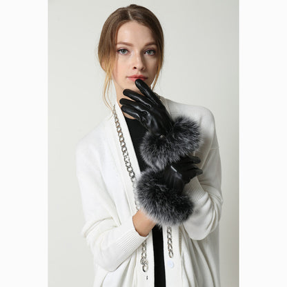 Ugg Touch Screen Fur Glove-Gloves-PEROZ Accessories