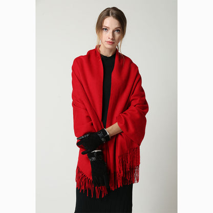 Ugg Cashmere &amp; Wool Wrap Red-Wrap-PEROZ Accessories