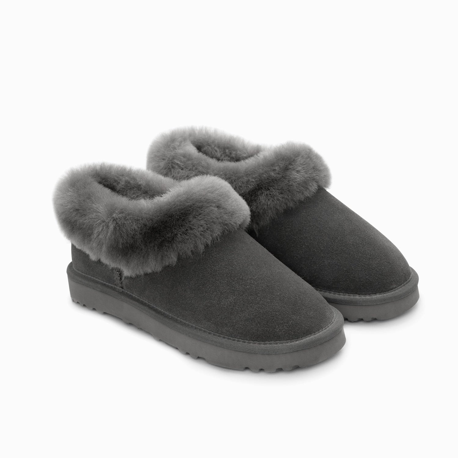 Ugg Slippers Avery Unisex Premium Sheepskin Slippers Suede-Slippers-PEROZ Accessories