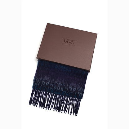 Ugg Cashmere &amp; Wool Scarf Purple and Blue-Scarves-PEROZ Accessories