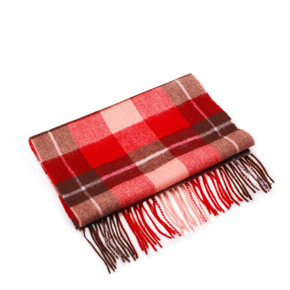 Ugg 100% Wool Scarf Check Red and Brown-Scarves-PEROZ Accessories