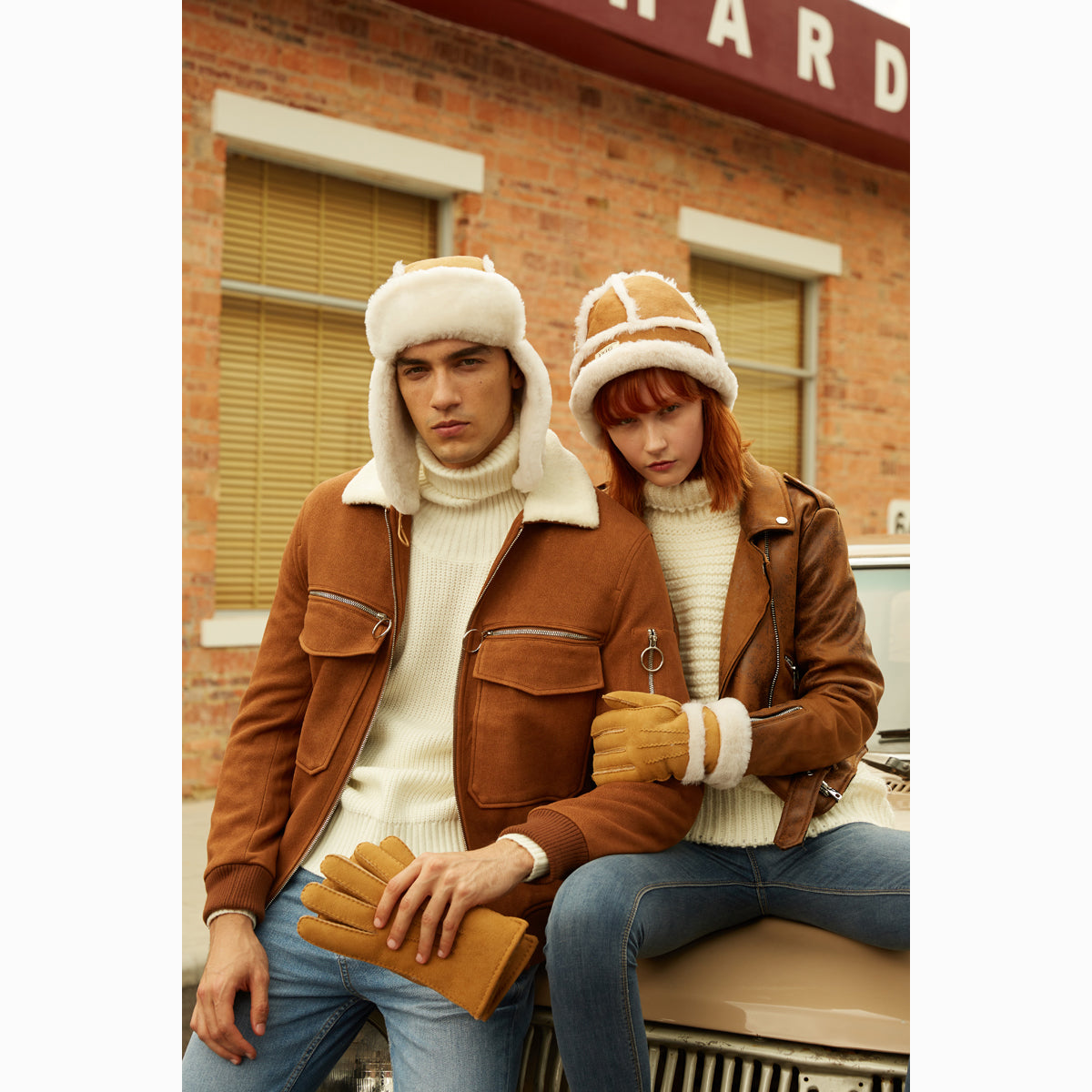 Ugg Sheepskin Double Cuff Glove-Gloves-PEROZ Accessories