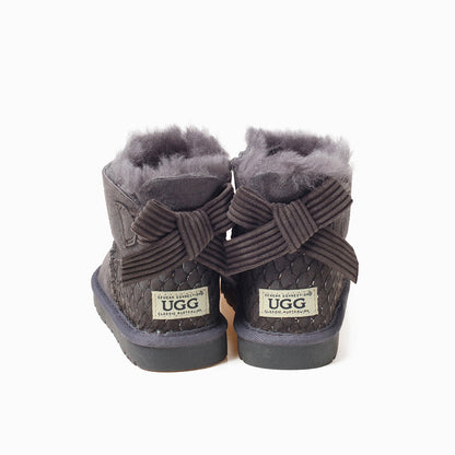 Ugg Kids One Bailey Bow Corduroy Boots (Water Resistants)-Kid Boots-PEROZ Accessories