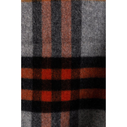 Ugg 100% Wool Scarf Dark Grey and Coffee Check-Scarves-PEROZ Accessories