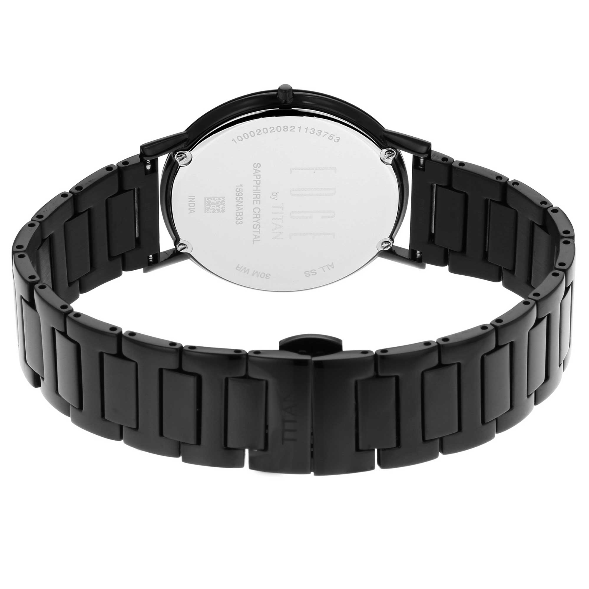Titan Quartz Analogue Black Dial Stainless Steel Strap Watch for Men-PEROZ Accessories