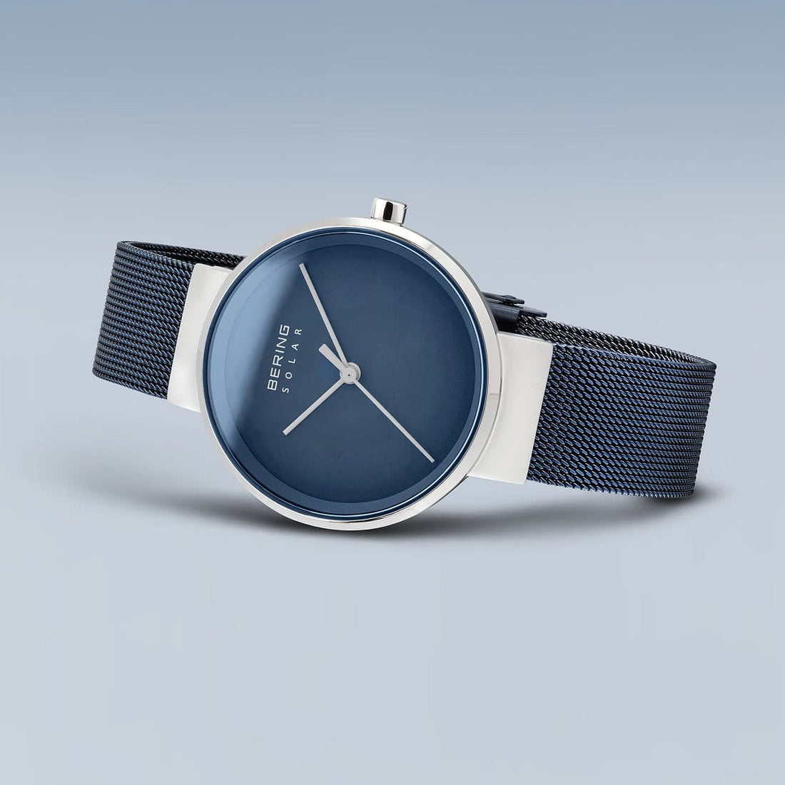Bering Ladies Brushed Silver Solar Blue Watch-PEROZ Accessories