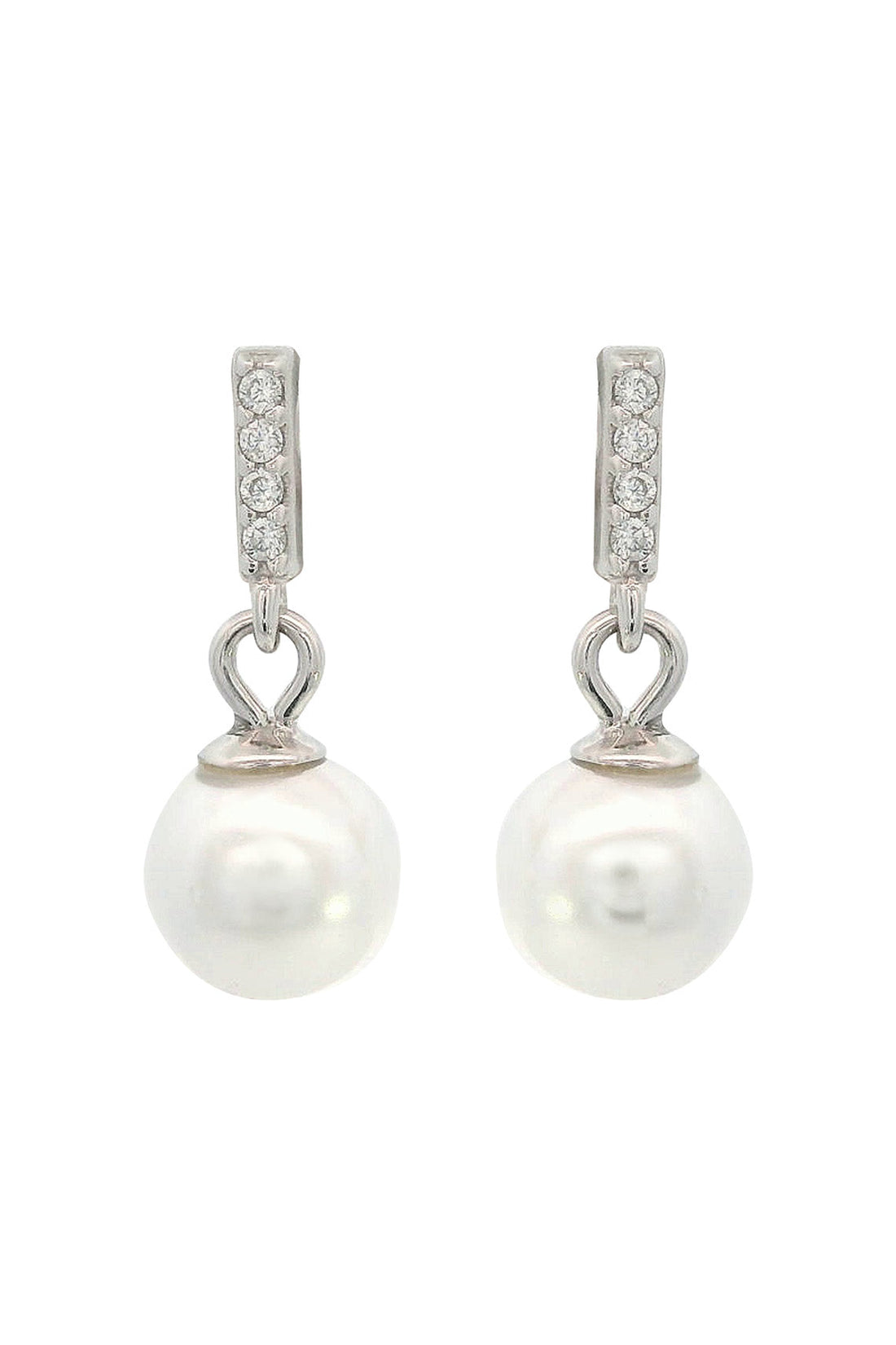 ADAGIO EFFORTLESS GLOW BAR DANGLE PEARL EARRINGS SILVER-PEROZ Accessories