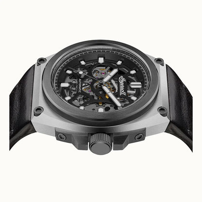 Ingersoll The Motion Automatic Black Leather Watch-PEROZ Accessories