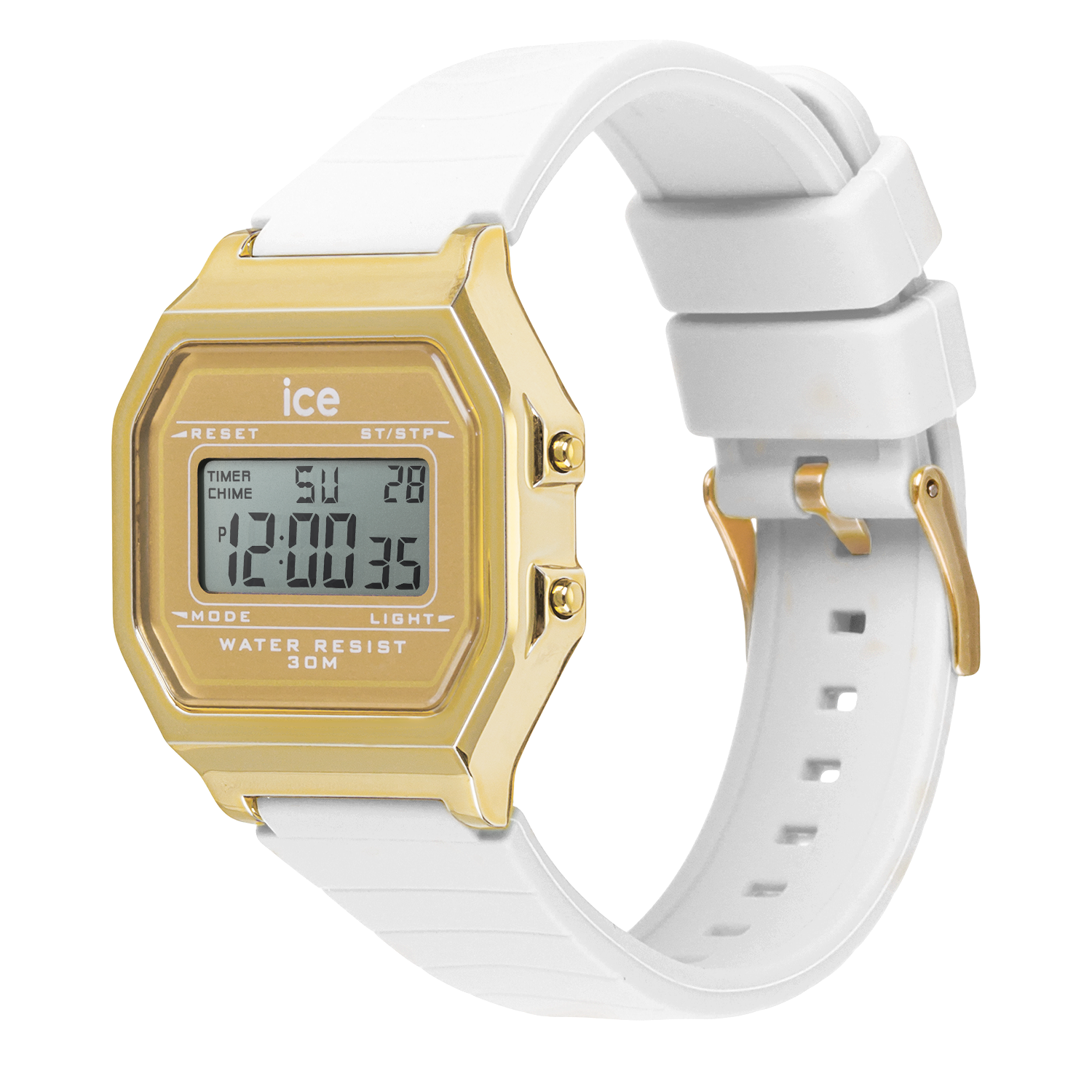 ICE digit retro - White gold-PEROZ Accessories