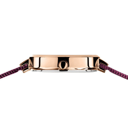 Bering Solar 31mm Rose Gold Purple Milanese Strap Watch-PEROZ Accessories