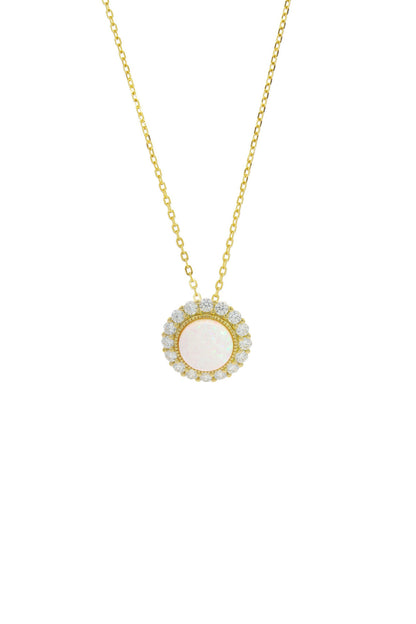 OPAL GLOW MARRINAWI WHITE CREATED OPAL PENDANT GOLD-PEROZ Accessories