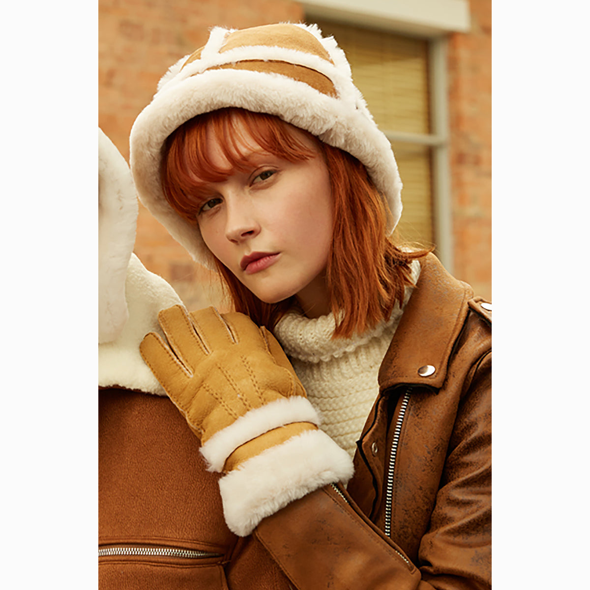 Ugg Sheepskin Double Cuff Glove-Gloves-PEROZ Accessories