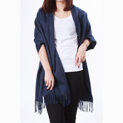Ugg Cashmere &amp; Wool Wrap Navy-Wrap-PEROZ Accessories