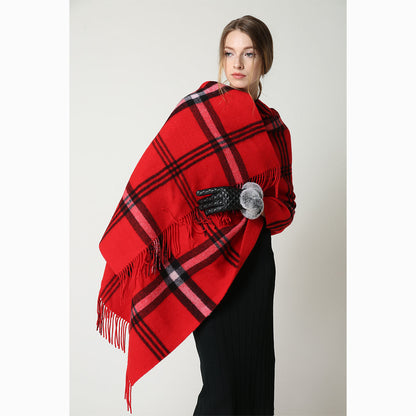 Ugg 100% Australian Merino Wool Reversible Wrap Red-Wrap-PEROZ Accessories