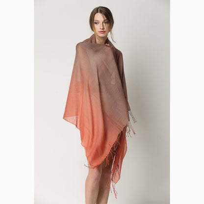 Ugg 100% Merino Wool Tie Dye Scarf Coral and Haze-Scarves-PEROZ Accessories
