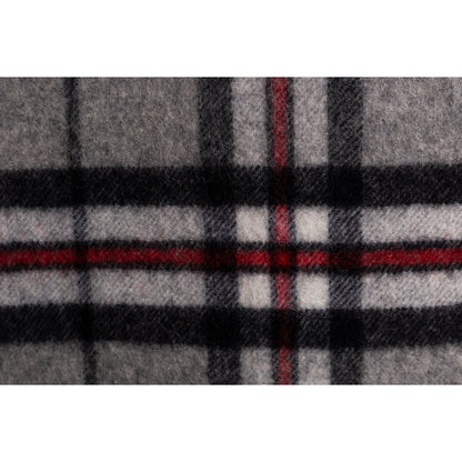 Ugg 100% Wool Scarf Ash Grey and Black Check-Scarves-PEROZ Accessories