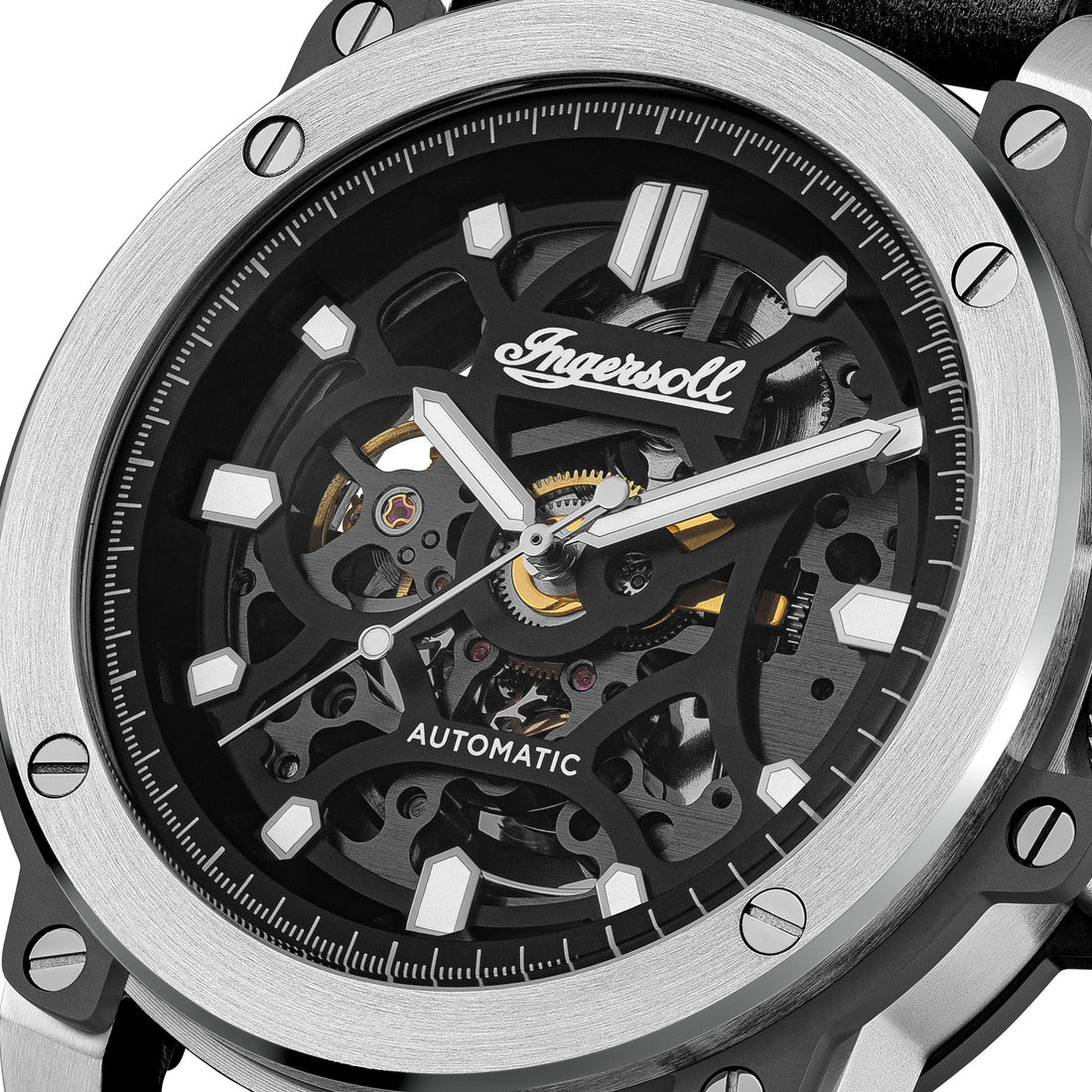 Ingersoll The Freestyle Automatic Black Leather Strap Watch-PEROZ Accessories
